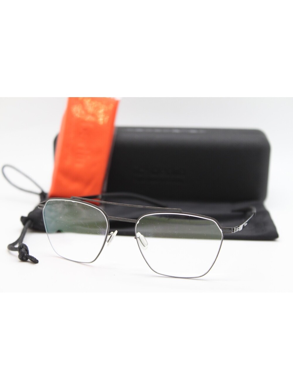 NEW IC! BERLIN LOTSO GUNMETAL AUTHENTIC EYEGLASSES W/CASE 49-17